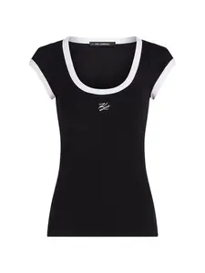 Karl Lagerfeld Tričko  čierna / biela