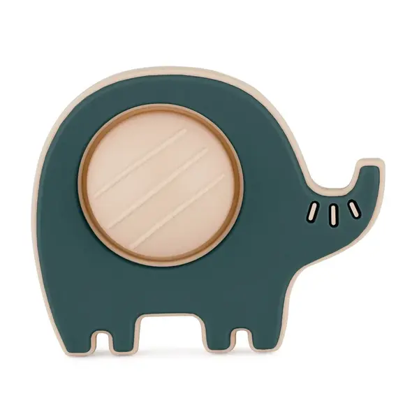 Petite&Mars Hračka silikonová Elephant Edwin Misty Green 6m+