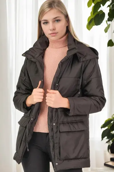 Z9703 DEWBERRY WOMEN'S COAT-BLACK