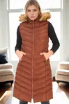 Z9684 DEWBERRY WOMEN'S VEST-LIGHT BROWN