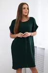 Kesi Włoski Šaty s vreckami tmavo zelená
