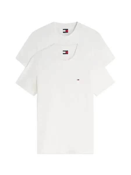 Tommy Jeans Tričko 'Tommy Flag Extra Slim T'  biela