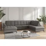 Sit & More SEDACÍ SOUPRAVA, textil, kůže, mokka