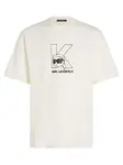 Karl Lagerfeld Tričko  čierna / vaječná škrupina