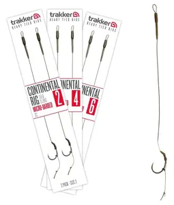 Trakker náväzce continental ready rig barbed 35 lb 2 ks - veľkosť háčika 6