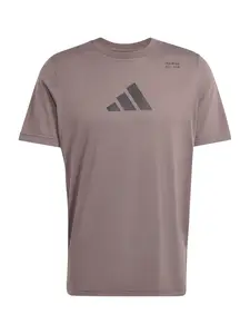 ADIDAS PERFORMANCE Funkčné tričko 'CAT'  hnedá / čierna