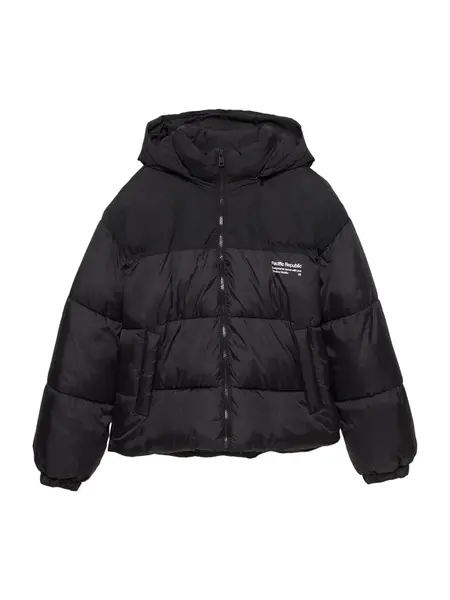 Pull&Bear Zimná bunda 'PACIFIC'  čierna / biela