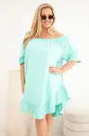 Dámské plus size šaty s volánem mátové
