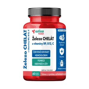 Astina Železo CHELÁT s vitaminy B9, B12, C 60 kapslí