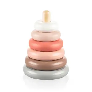 Zopa Dřevěné nasazovací kroužky, Pink 2