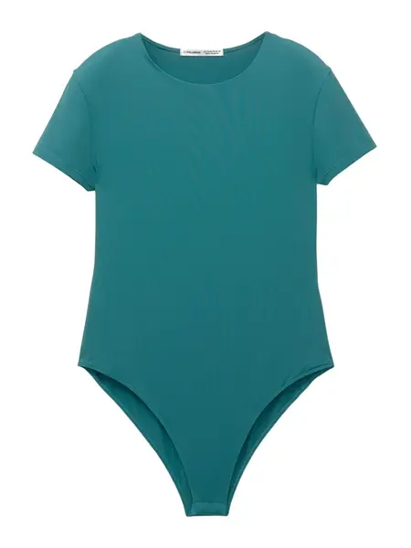 Pull&Bear Košeľové body  modrozelená