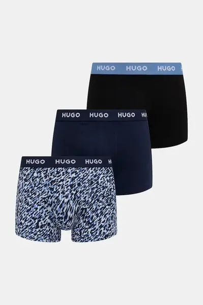 HUGO boxerky pánské bavlněné s elastanem TRIPLET DESIGN 3-pack