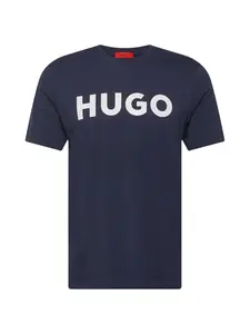 HUGO Tričko 'Dulivio'  tmavomodrá / biela