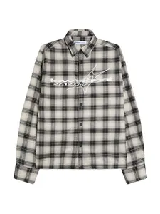 Bershka Košeľa  sivá / čadičová / čierna / biela