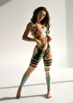Dámské legíny kfit® spring černá/zelená m