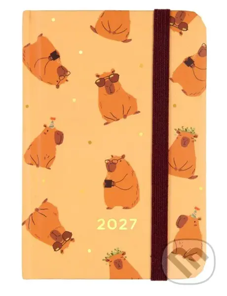Mini diár s gumičkou na rok 2027 - Capybara