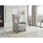 Sit & More RELAXAČNÍ KŘESLO, kůže, světle šedá