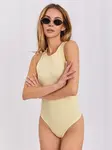 Světle žluté basic body s kulatým výstřihem
