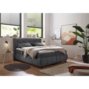 MID.YOU POSTEL BOXSPRING, 180/200 cm, antracitová