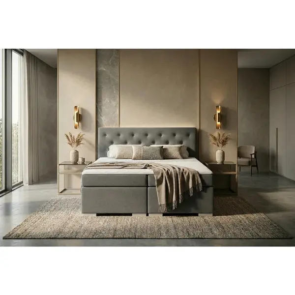 MID.YOU POSTEL BOXSPRING, 180/200 cm, tmavě šedá