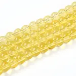 Baking Paint Transparent Glass Beads Strands