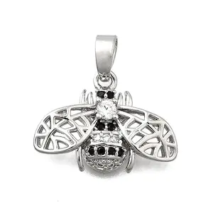 Brass Micro Pave Cubic Zirconia Pendants