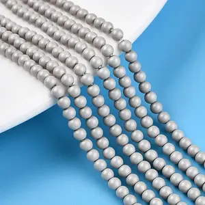 Baking Paint Pearlized Glass Pearl Bead Strands