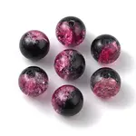 Two Tone Transparent Crackle Glass Beads