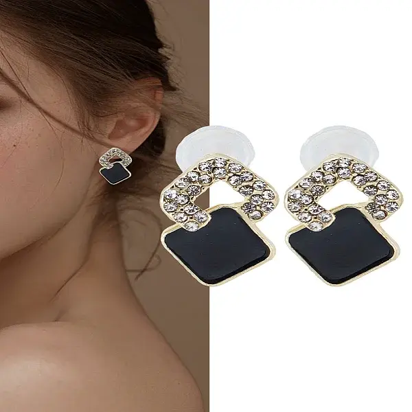 1Pair Alloy Rhinestone Stud Earrings