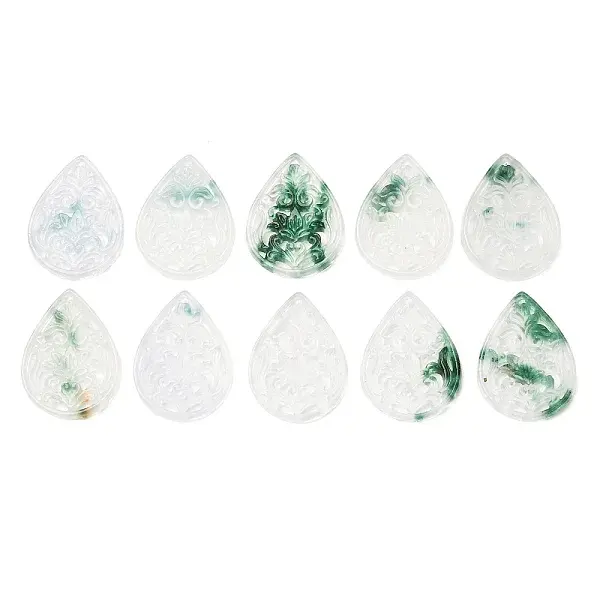 Dyed Natural Quartz Carved Pendants