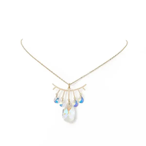 Teardrop Glass Pendant Necklace