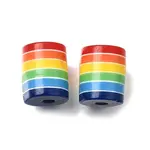 Opaque Rainbow Stripe Opaque Resin Beads