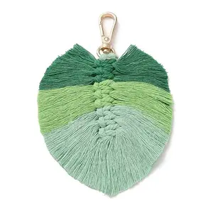 Handmade Braided Macrame Cotton Thread Leaf Pendant Decorations