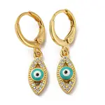 Golden Brass Dangle Leverback Earrings