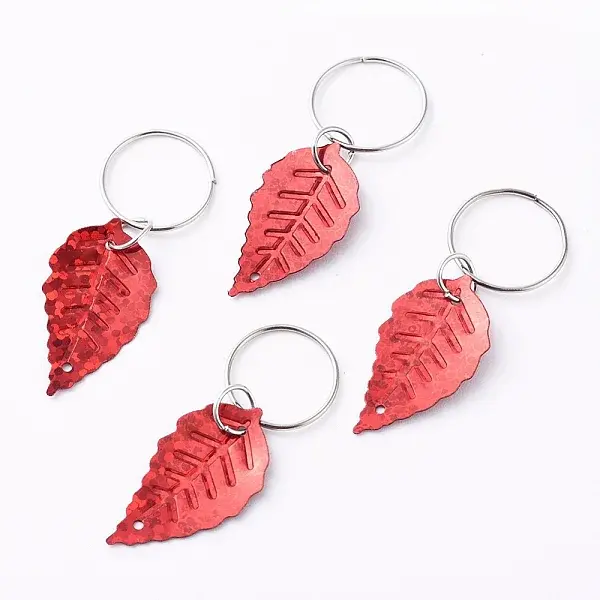 Plastic Paillette/Sequin Hair Braid Rings Pendants