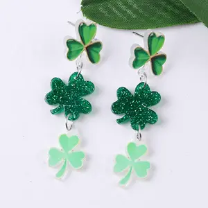Creative Saint Patrick Style Acrylic Stud Earrings