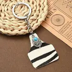 Cowhide Leather & Alloy Keychain
