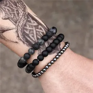 Black Matte Bracelet Micro Pave Zircon Crown