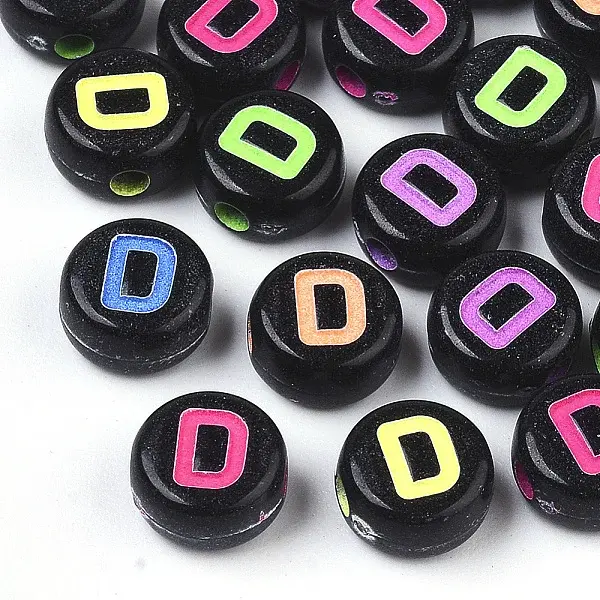Opaque Black Acrylic Beads
