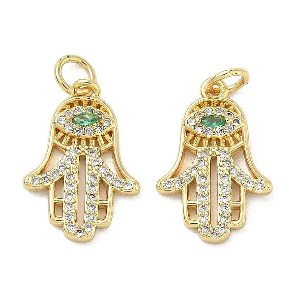 Brass Micro Pave Cubic Zirconia Pendants