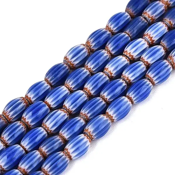 Handmade Millefiori Glass Barrel Beads Strands
