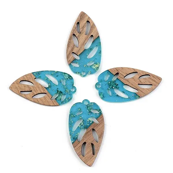 Transparent Resin & Walnut Wood Pendants