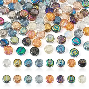 80Pcs Electroplate Transparent Glass Beads