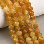 Faceted Dyed Natural White Jade Beads Strands