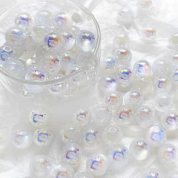 Rainbow Iridescent Plating Acrylic Beads