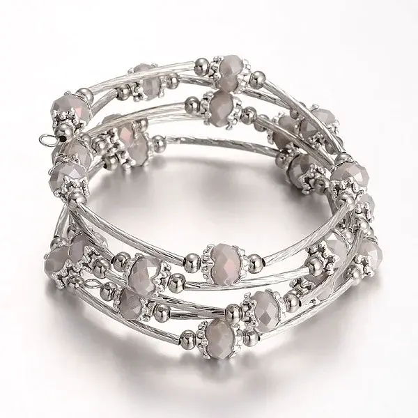 Five Loops Wrap Glass Beads Bracelets