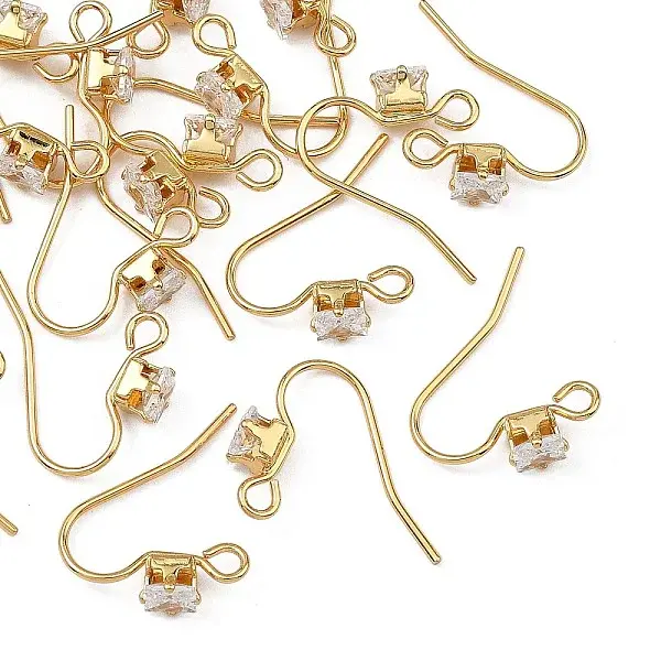SHEGRACE Brass Pave Cubic Zirconia Earring Findings