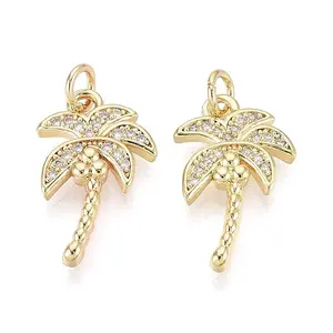 Brass Micro Pave Cubic Zirconia Pendants