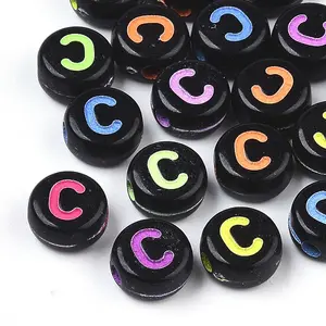 Opaque Black Acrylic Beads