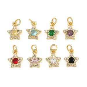 Brass Micro Pave Cubic Zirconia Charms